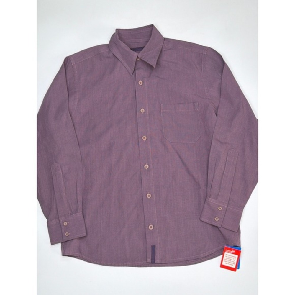Marks‎ Spencer Kids Mauve Plaid Button Up Shirt Soft Touch Size 11 Years